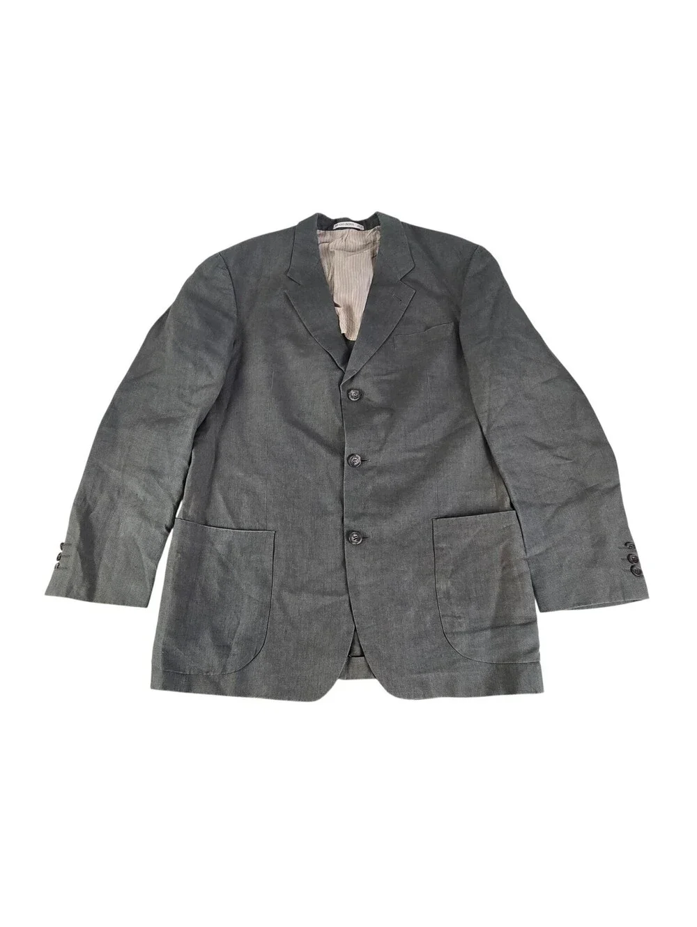 Hugo Boss BOSS Solbiati 100% Linen Blazer 42L Sage Green Sport Coat Jacket Flaws